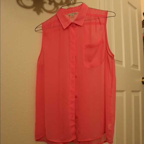 Highlighter Pink Sleeveless Top - Picture 2 of 5